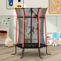 Kinder Trampolin Ø163,5 cm, Indoor Trampolin, Kindertrampolin bis 50 kg Rot