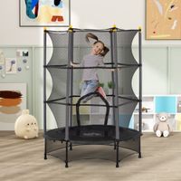 Kinder Trampolin Ø140 cm, Trampolin für Kinder 3-10 Jahre, Gartentrampolin