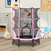 Kinder Trampolin Ø140 cm, Trampolin für Kinder 3-10 Jahre, Gartentrampolin