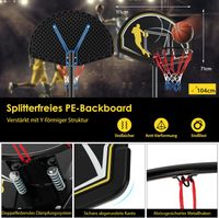 Basketballständer 130-305 cm höhenverstellbar, Basketballkorb Outdoor mit Rädern &amp; Ständer