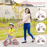 4 in 1 Kinder Dreirad &amp; Laufrad &amp; Balance Bike &amp; Schiebeauto mit verstellbarem Schiebegriff