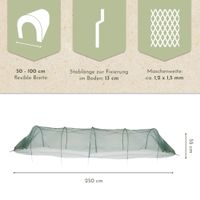 Pflanztunnel 2er Set mit Metallbögen, Gartentunnel 250x60x55cm, Netztunnel