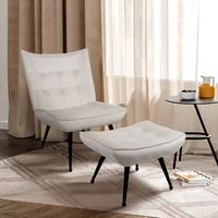 Loungesessel inkl. Hocker, ca. 82 x 69 x 96 cm - Beige