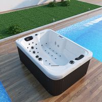 Outdoor Whirlpool LEVANZO inkl. 190x135cm Heizung, Hydromassage, LED - inkl. Thermoabdeckung