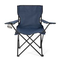 Campingstuhl Faltstuhl, blau, Getränkehalter und Tragetasche Outdoor, faltbar max. 100kg
