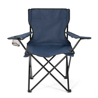 Campingstuhl Faltstuhl, blau, Getränkehalter und Tragetasche Outdoor, faltbar max. 100kg