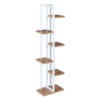 Pflanzregal Tohmajärvi Metall 120x34x21cm Weiß / Walnussoptik