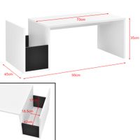 Couchtisch Bollnäs 90x45x35 cm mit Ablagefach Weiß
