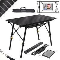 Höhenverstellbarer Campingtisch, klappbar, 90x52 cm, Outdoor-Tisch mit Tasche, max. 30 kg