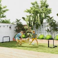 HOMCOM Fußballtor 2er Set Klappbar Fussballtore mit Metallrahmen 90x36x60 cm