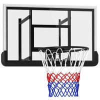Basketballkorb mit Rückwand für Outdoor &amp; Indoor Wandmontage Schwarz