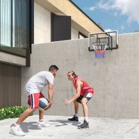 Basketballkorb mit Rückwand für Outdoor &amp; Indoor Wandmontage Schwarz