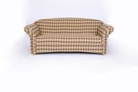 3-Sitzer Sofa Loretta, ca. 204 x 83 x 85 cm – Kariert & Braun