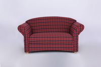 2-Sitzer Sofa Loretta, ca. 153 x 83 x 85 cm - Rot Kariert