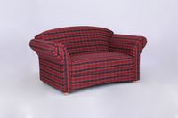 2-Sitzer Sofa Loretta, ca. 153 x 83 x 85 cm - Rot Kariert