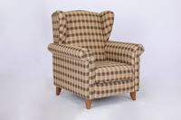 Polstersessel Loretta, ca. 86 x 81 x 105 cm – Kariert & Braun