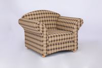 Polstersessel Loretta, ca. 110 x 84 x 84 cm – Kariert & Braun
