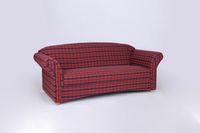 3-Sitzer Sofa Loretta, ca. 204 x 83 x 85 cm – Rot Kariert