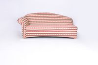 3-Sitzer Sofa Loretta mit linker Armlehne, ca. 193 x 83 x 85 cm – Streifen in Rot & Blumenmuster
