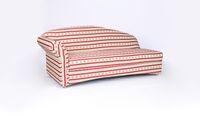 3-Sitzer Sofa Loretta mit linker Armlehne, ca. 193 x 83 x 85 cm – Streifen in Rot & Blumenmuster