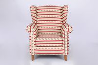 Polstersessel Loretta, ca. 86 x 81 x 105 cm – Streifen in Rot & Blumenmuster