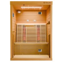 Infrarotkabine Palermo 135x120 cm für 1-2 Personen,8 Strahler,LED-Farblichttherapie,Hemlock