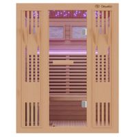 Finnische Sauna MINTO 150x130 Kabine aus Hemlock Tannenholz mit 3,5 kW Harvia Ofen