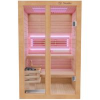 Finnische Sauna TOFINO 120x140 Kabine aus Hemlock Tannenholz mit 3,5 kW Harvia Ofen
