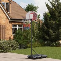 HOMCOM Basketballkorb Outdoor mit Ständer, 179-209 cm höhenverstellbar, Schwarz