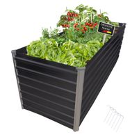 Hochbeet Metall eckig 240x77x77cm, anthrazit, Gartenbeet, Pflanzbeet, Kräuterbeet