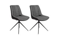 PHOENIX Stuhl, 2er Set, Metallgestell schwarz pulverbeschichtet, anthrazit-Boucle