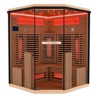 Infrarotkabine KENORA 140x140 cm – Dual-Therm, Salzsteinoptik, Vollspektrumstrahler