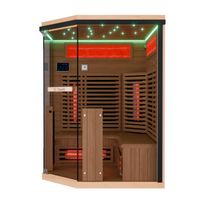 Infrarotkabine KENORA 140x140 cm – Dual-Therm, Salzsteinoptik, Vollspektrumstrahler