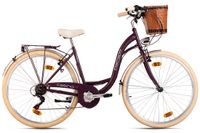 DaCapo Damenrad 28'' Casino Aubergine Lila 6 Gänge RH 48 cm mit Korb