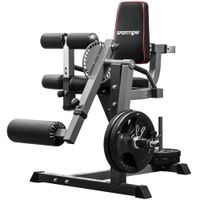 Beinstrecker, Verstellbar Beinbeuger mit Plattenbeladung, Stahl, Schwarz