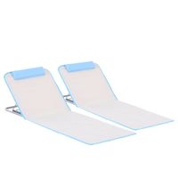 Outsunny Strandmatte 2er Set Sonnenmatte Faltbar 5-stufig Tragetasche Stahl