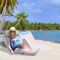 Outsunny Strandmatte 2er Set Sonnenmatte Faltbar 5-stufig Tragetasche Stahl