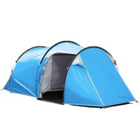 Zelt für 2-3 Personen 190T Tunnelzelt Campingzelt Glasfaser Hellblau
