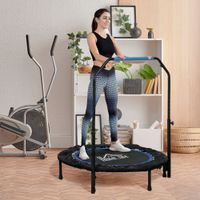 102 cm Fitness-Trampolin Faltbares Mini-Trampolin mit Haltegriff, Schwarz