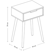 Nachttisch weiß, FSC