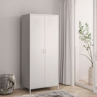 Kleiderschrank Seinäjoki 180x76x50 cm Weiß