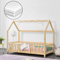 Kinderbett Sisimiut mit Matratze 80x160 cm Holzfarben