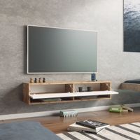 Fernsehtisch Laitila 140x31,5x29,5cm Eiche rustikal/Weiß