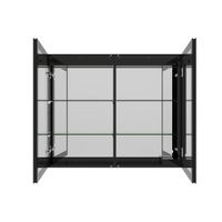 Home Deluxe LED-Spiegelschrank Schwarz - EVE - 100 x 80 cm