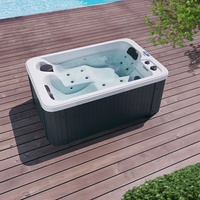 Home Deluxe Outdoor Whirlpool Horizon mit Treppe und Thermoabdeckung - 175 x 115 cm cm