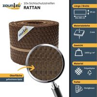 Sichtschutzstreifen Rattan für Doppelstabmatten UV-beständig Honigbraun 10x 2,55m