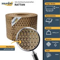 Sichtschutzstreifen Rattan für Doppelstabmatten UV-beständig Stroh 10x 2,55m
