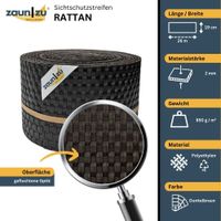 Sichtschutzstreifen Rattan PE für Doppelstabmatten Dunkelbraun 26m