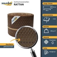 Sichtschutzstreifen Rattan PE für Doppelstabmatten Honigbraun 26m