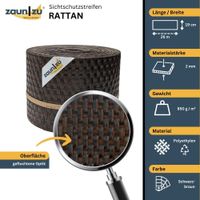 Sichtschutzstreifen Rattan PE für Doppelstabmatten Schwarzbraun 26m